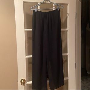 Women’s Black Evening Baggy Elastic Waist Pants Size Large